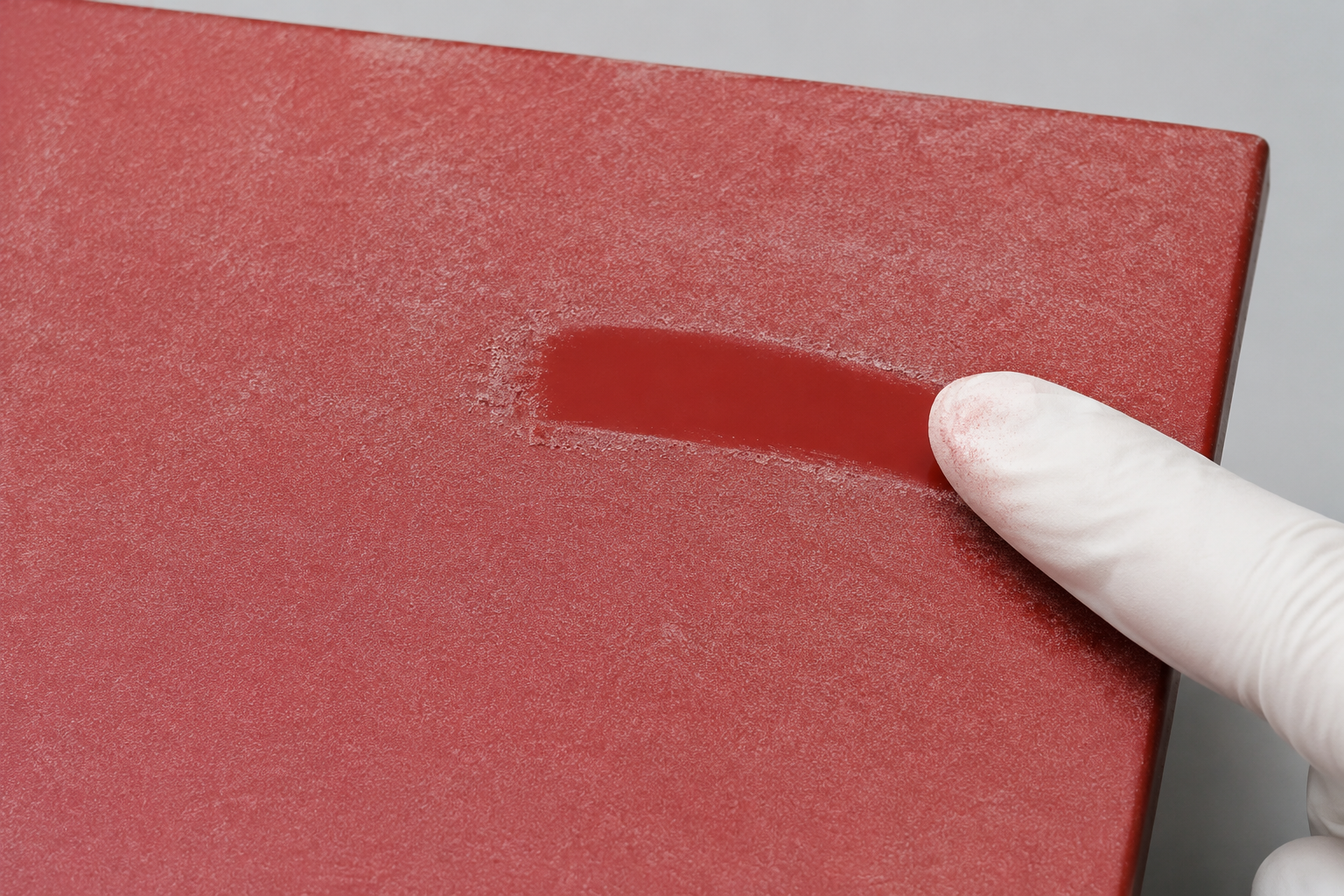 Paint chalking coating defect