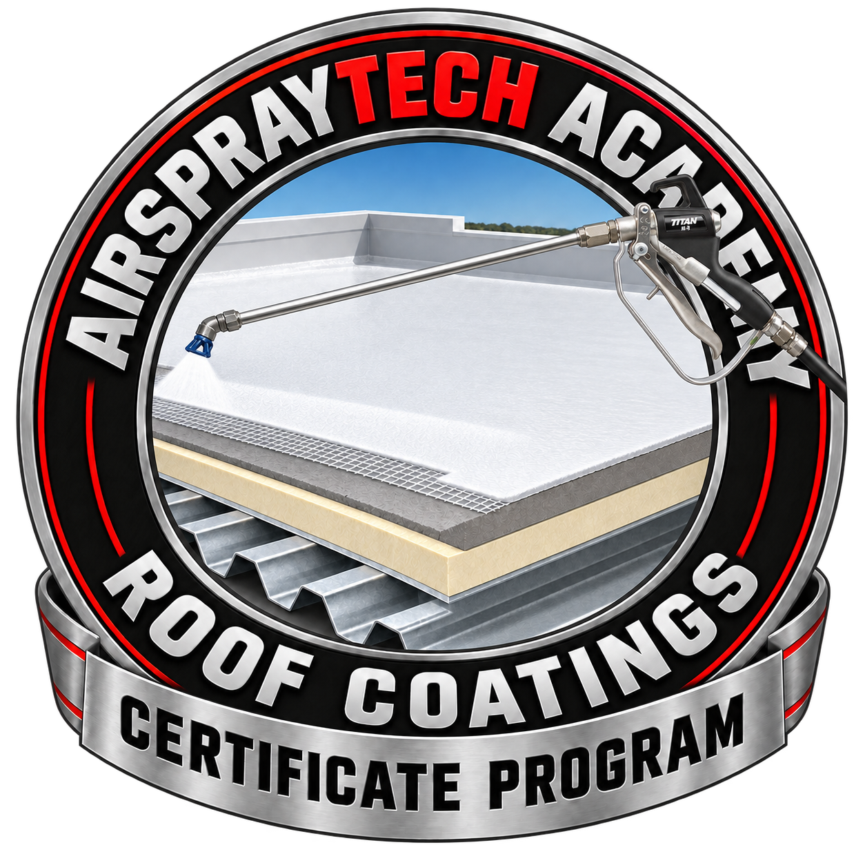 AirSprayTech Academy Commercial and Industrial Roof Coatings Certificate Program emblem