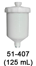C.A. Technologies 51-407 125 mL plastic gravity cup with lid for TJR spray gun